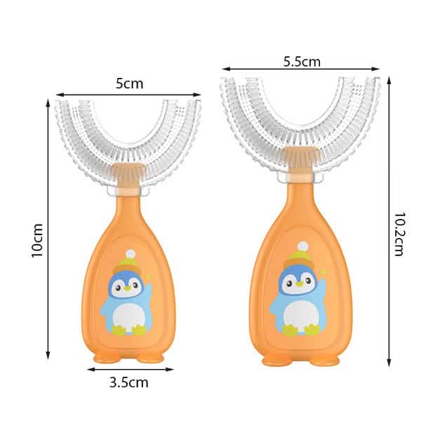 2-Piece: Manual Children's U-Shaped Toothbrush