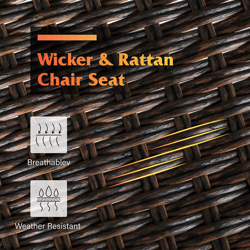 2-Piece: Outdoor Swivel Rattan Dining Chair Set