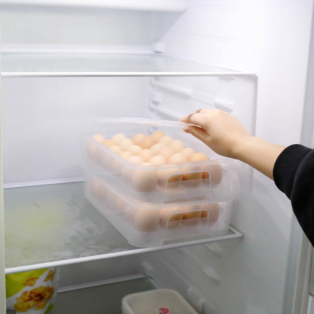 2-Piece: Plastic Egg Holder Stackable Egg Storage Box