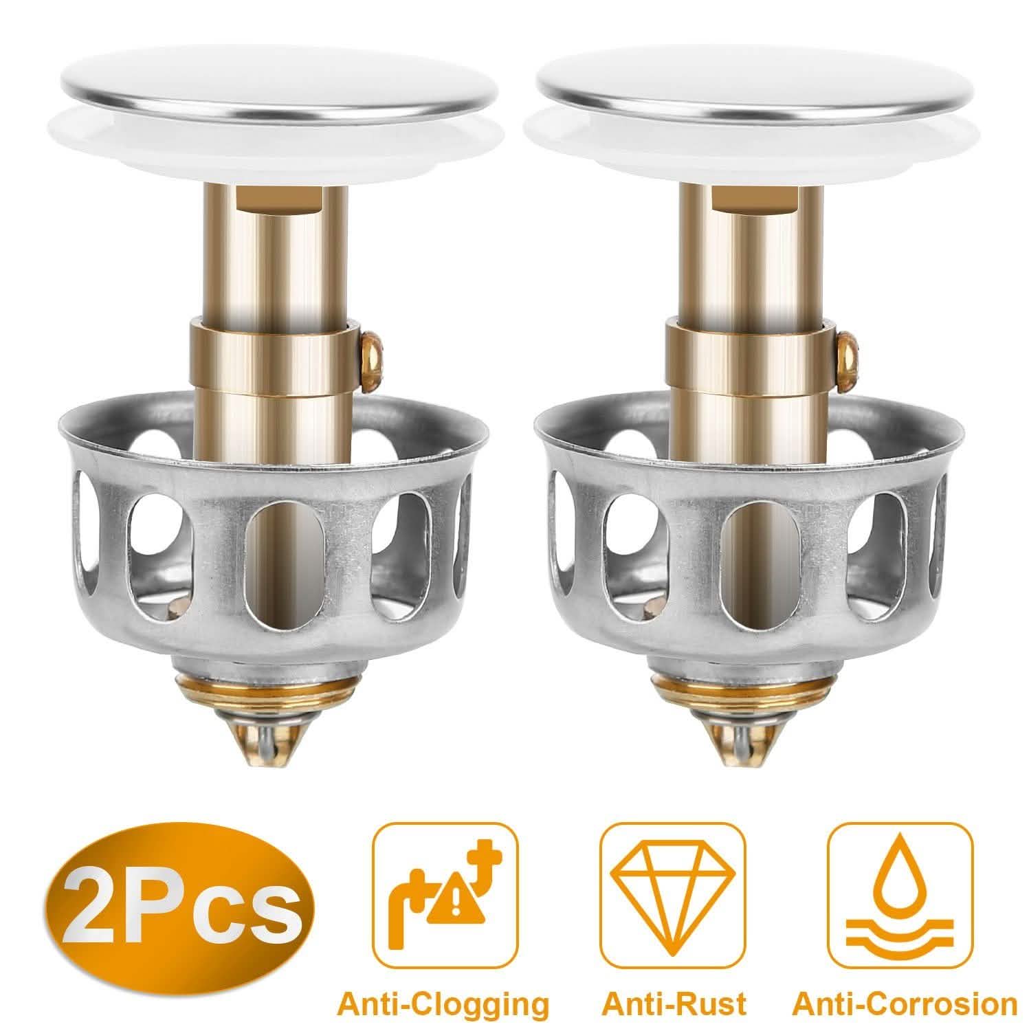 2-Piece: Pop Up Sink Drain Plugs
