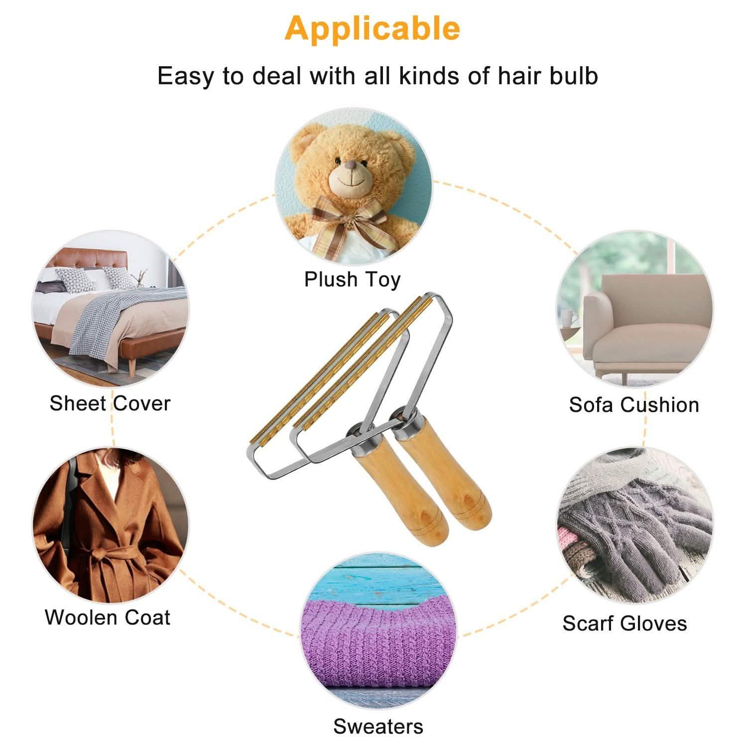 2-Piece: Portable Reusable Double Sided Lint Remover Travel