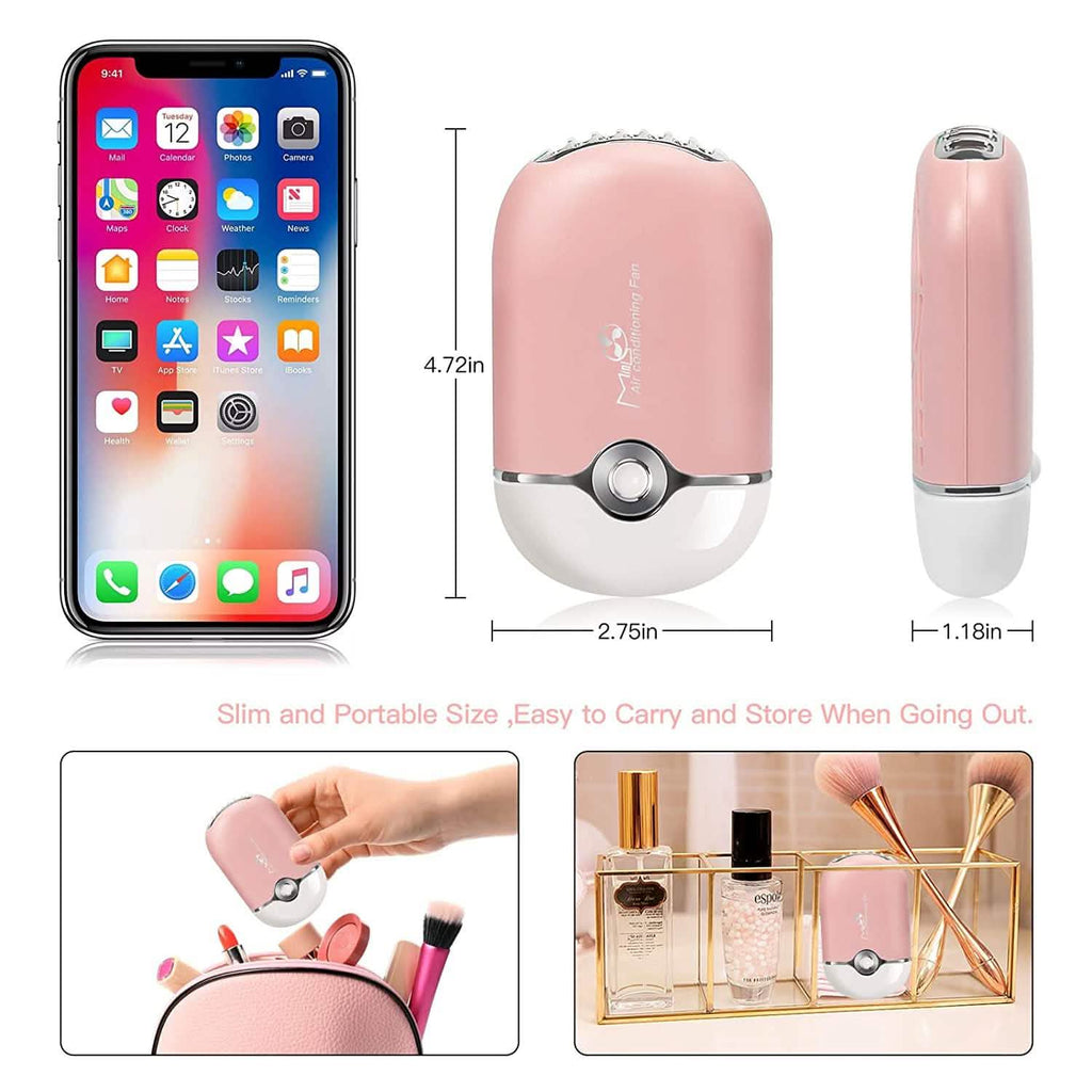 2-Piece: Rechargeable Handheld Mini Eyelash Fan
