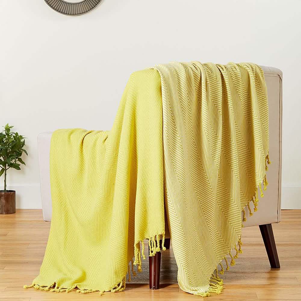 2-Piece Set: 100% Cotton Hand Twisted Throw Blanket 50" X 60"