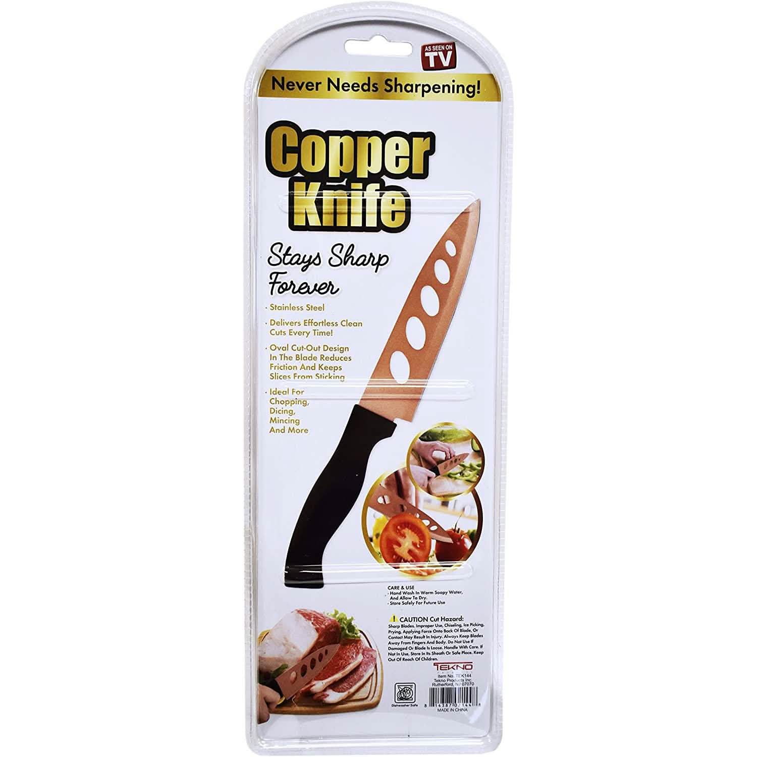 2-Piece Set: 6.25" Blade Never Sharpen Copper Knives - As Seen on TV