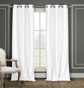 2-Piece Set: Blackout Faux Silk Foamback Room Darkening Grommet  Window Curtains Pair Panel