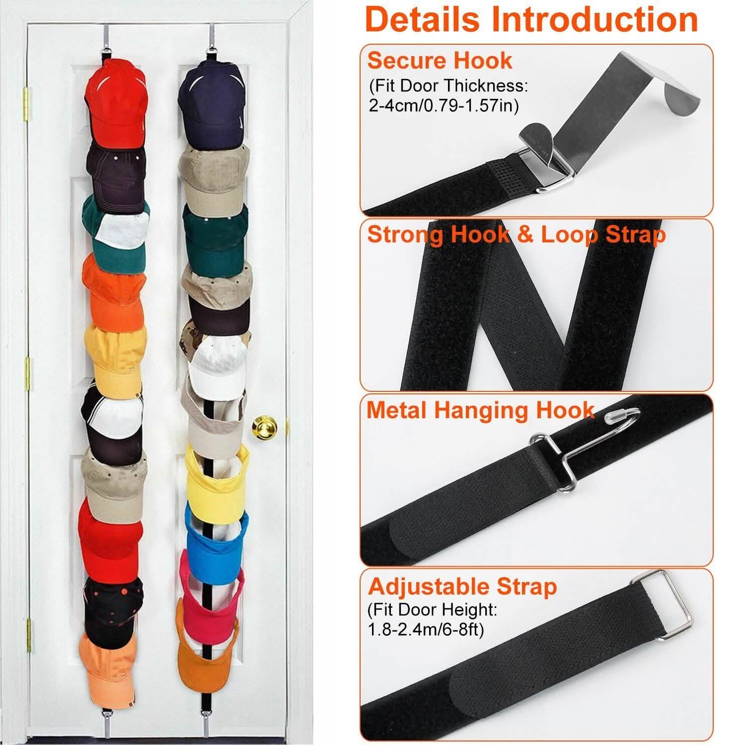 2-Piece Set: Cap Rack Holder Over the Door