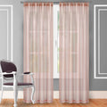 2-Piece Set: Crushed Semi-Sheer Fire Retardant Window Curtain
