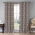 2-Piece Set: Geometric Gate Pattern Blackout Grommet Window Curtain Pair Panel