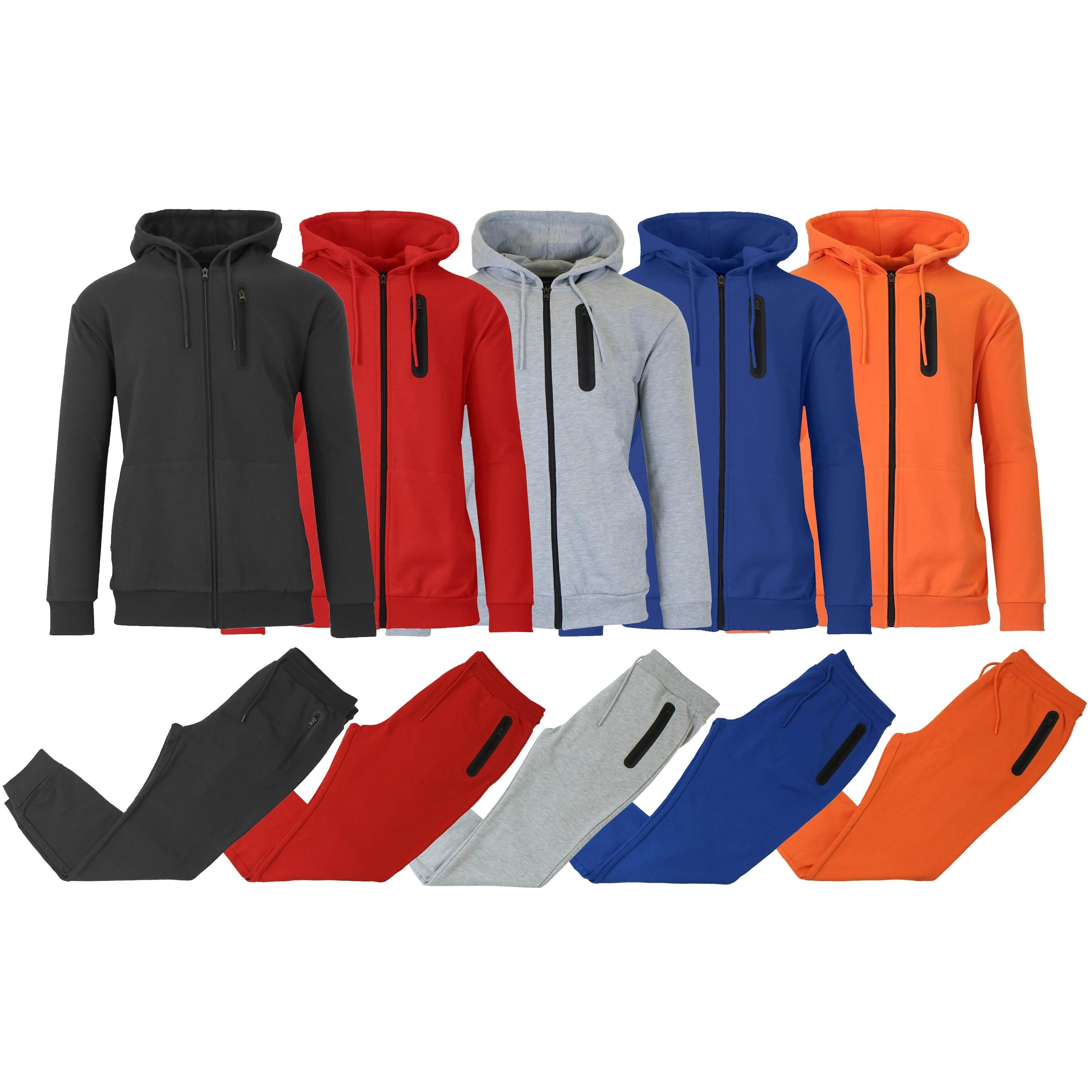 2-Piece Set: Men's Slim Fitting French Terry Hoodie & Jogger