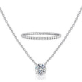 2-Piece Set: Round Cut Pendant with Round Cut Tennis Bracelet
