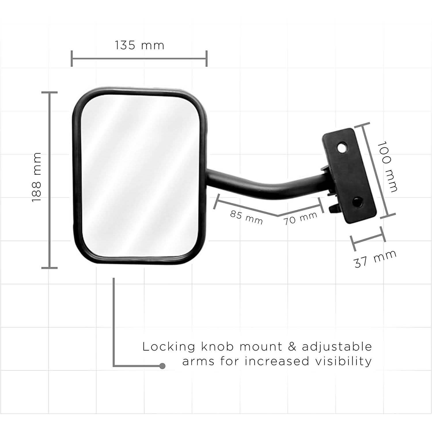 2-Piece Set: Side Mirror Best for 1997-2018 Jeep Wrangler