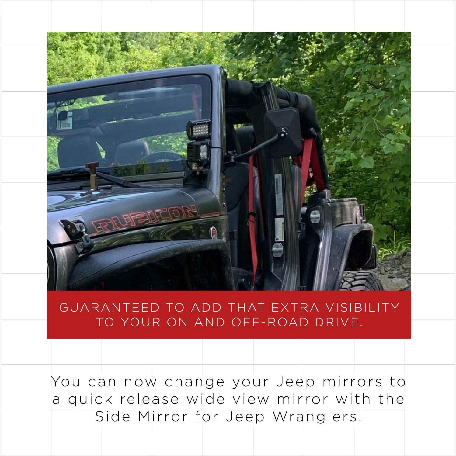 2-Piece Set: Side Mirror Best for 1997-2018 Jeep Wrangler