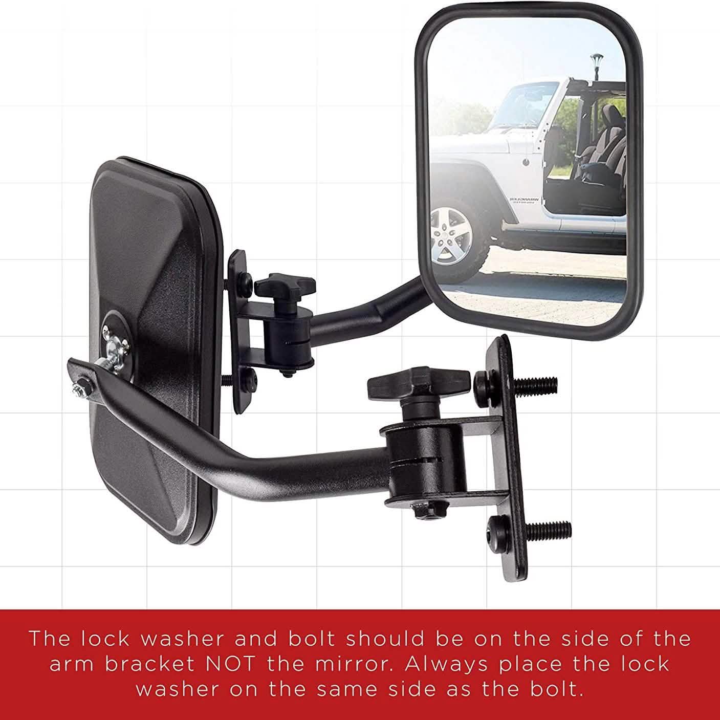 2-Piece Set: Side Mirror Best for 1997-2018 Jeep Wrangler