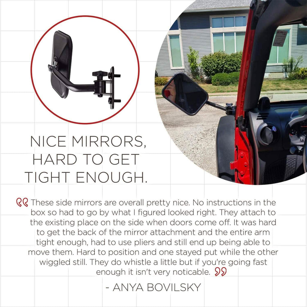 2-Piece Set: Side Mirror Best for 1997-2018 Jeep Wrangler