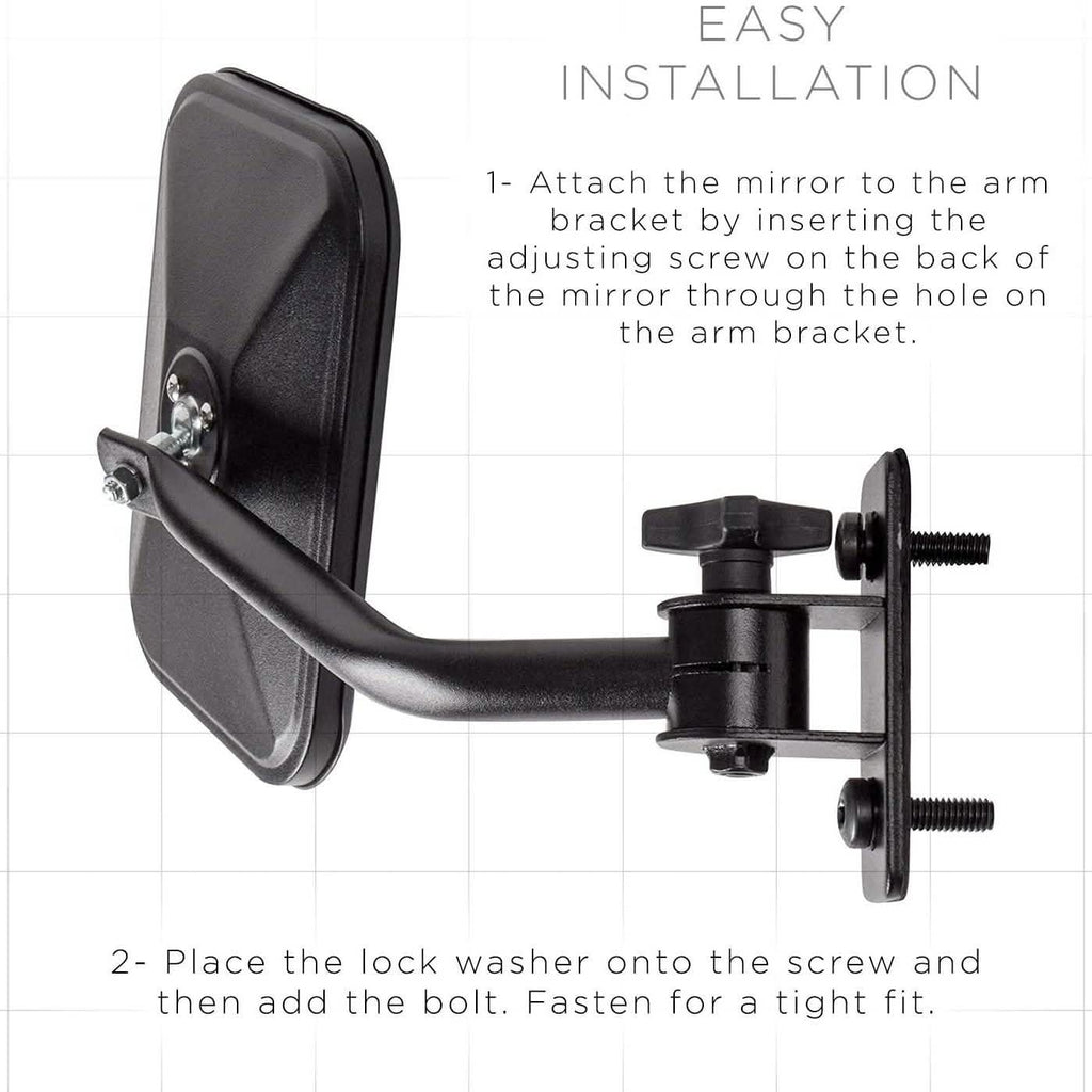 2-Piece Set: Side Mirror Best for 1997-2018 Jeep Wrangler
