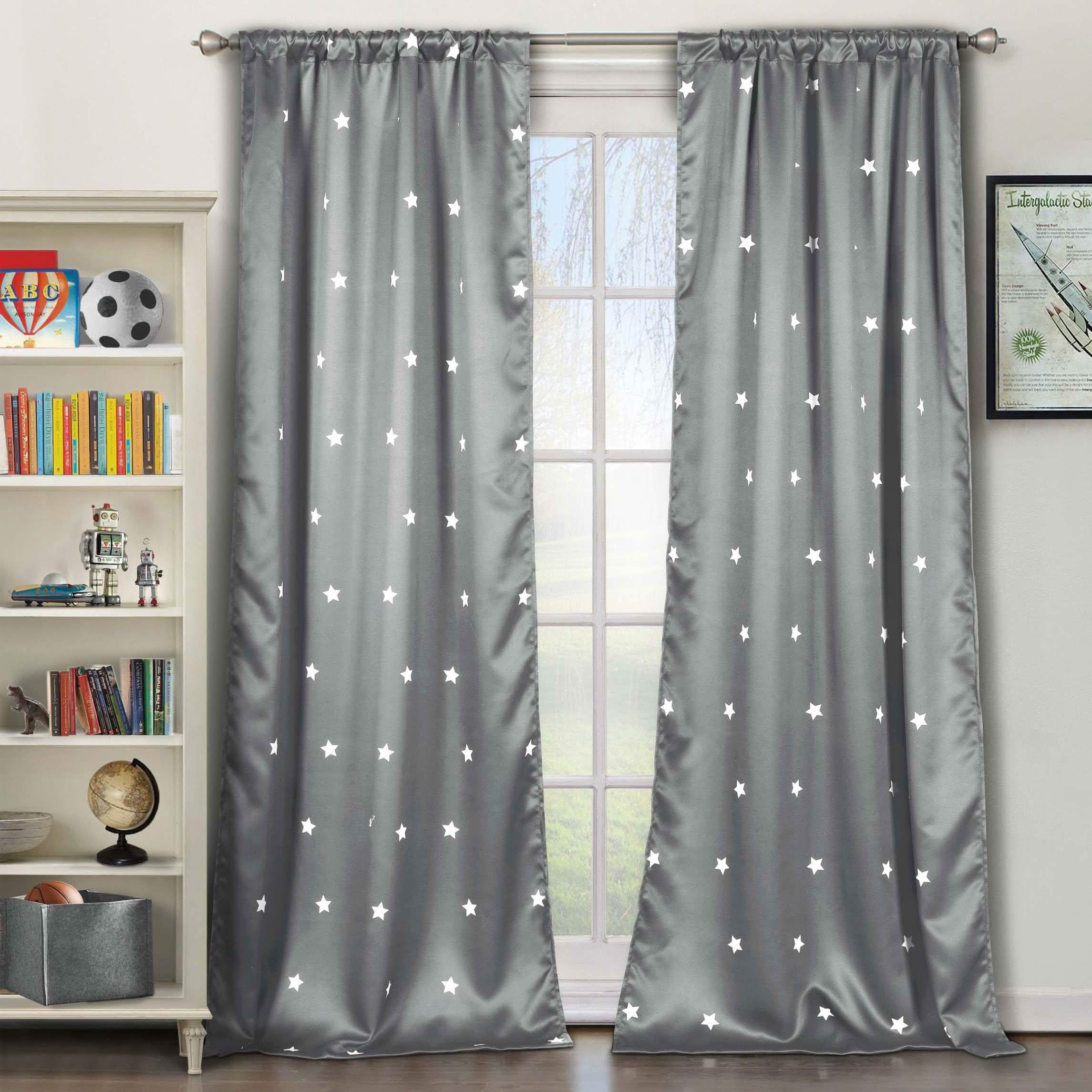 2-Piece Set: Stars Blackout Window Curtain Pair Panel