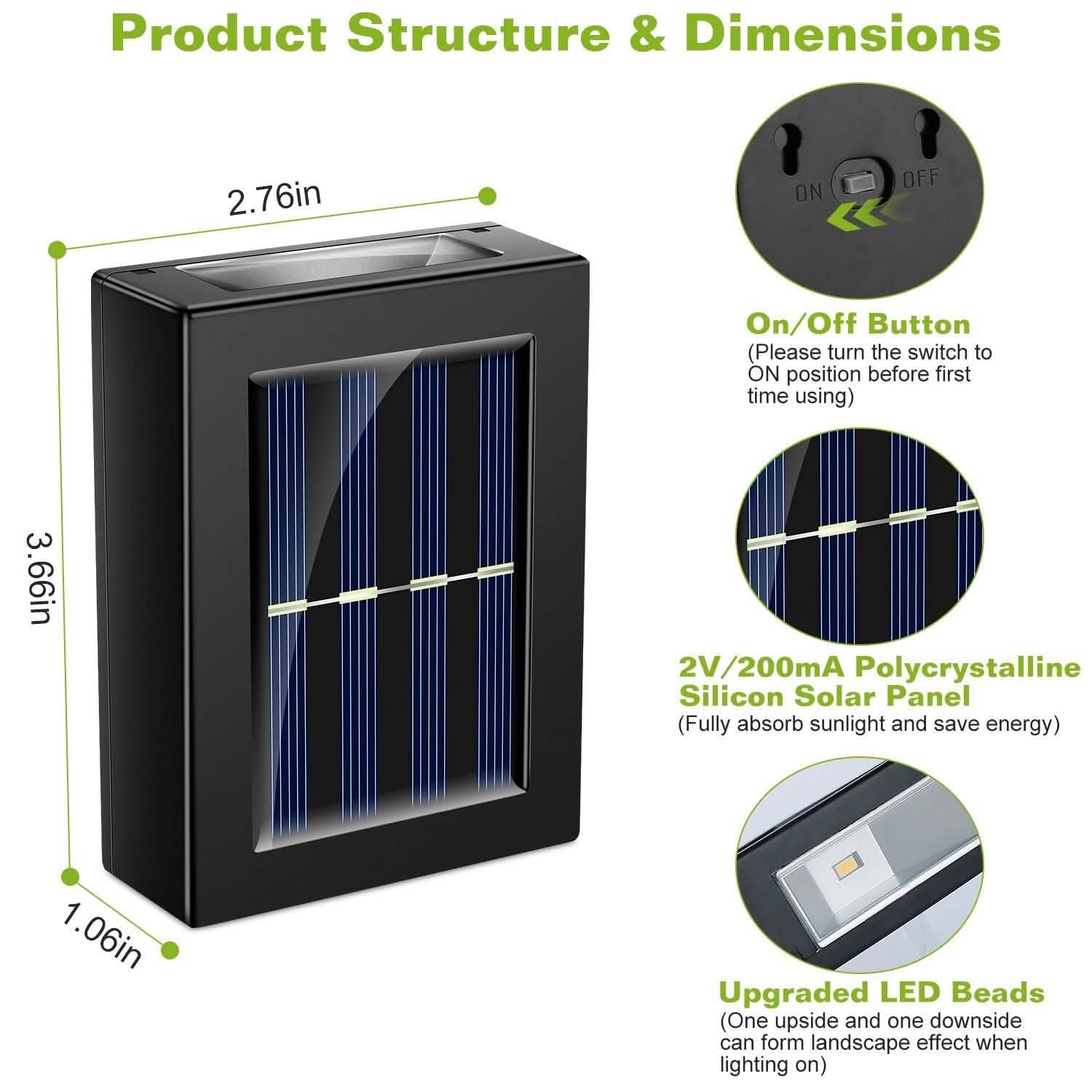 2-Piece: Solar Deck Outdoor Lights