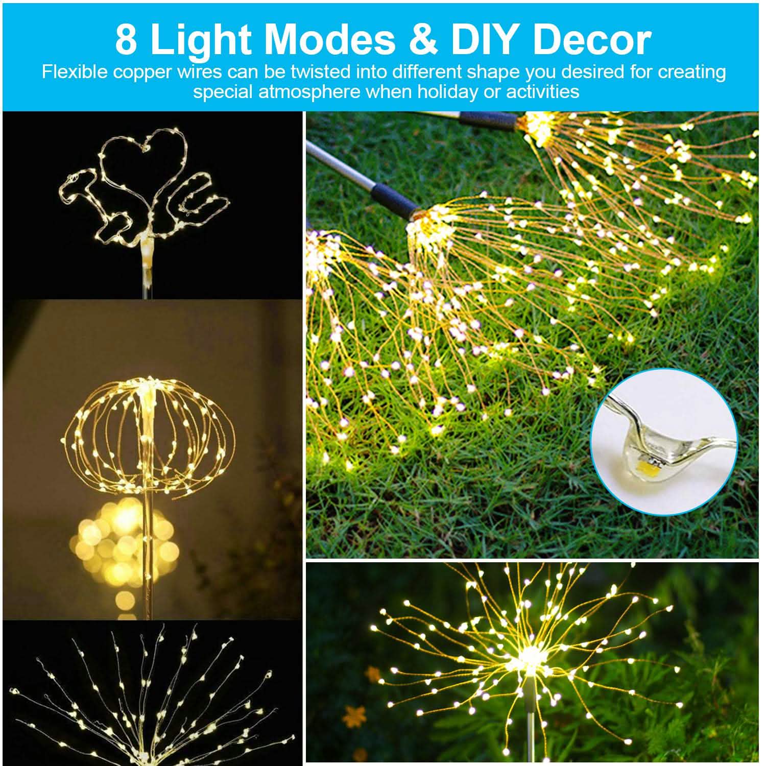 2-Piece: Solar Powered Starburst Garden Lights