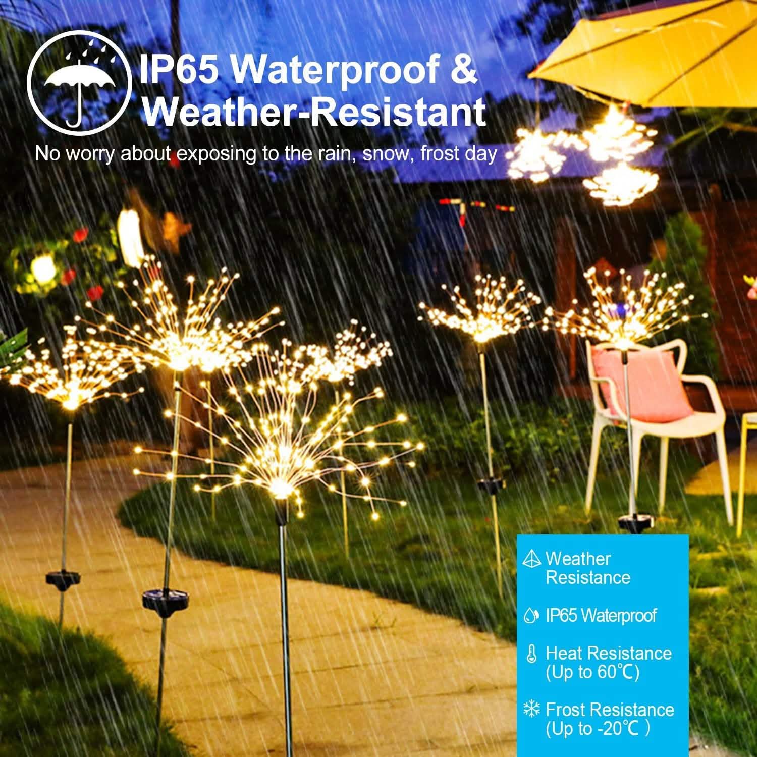 2-Piece: Solar Powered Starburst Garden Lights