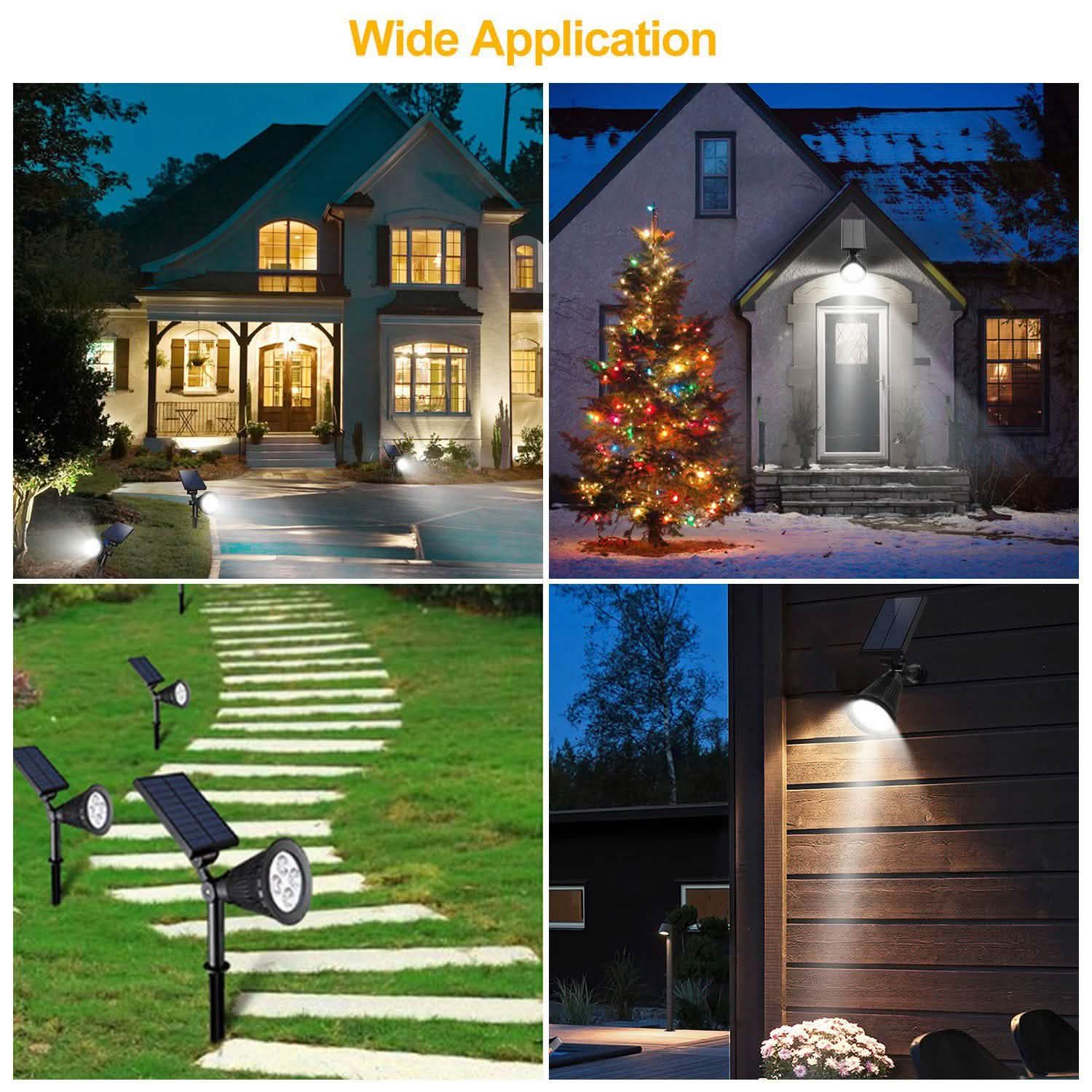 2-Piece: Solar Spotlight Outdoor Dusk Waterproof