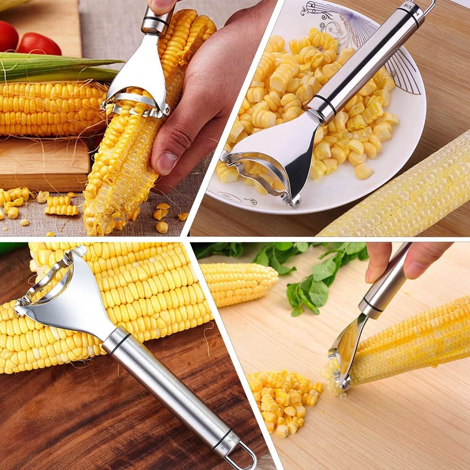 2-Piece: Stainless Steel Corn Cob Peelers