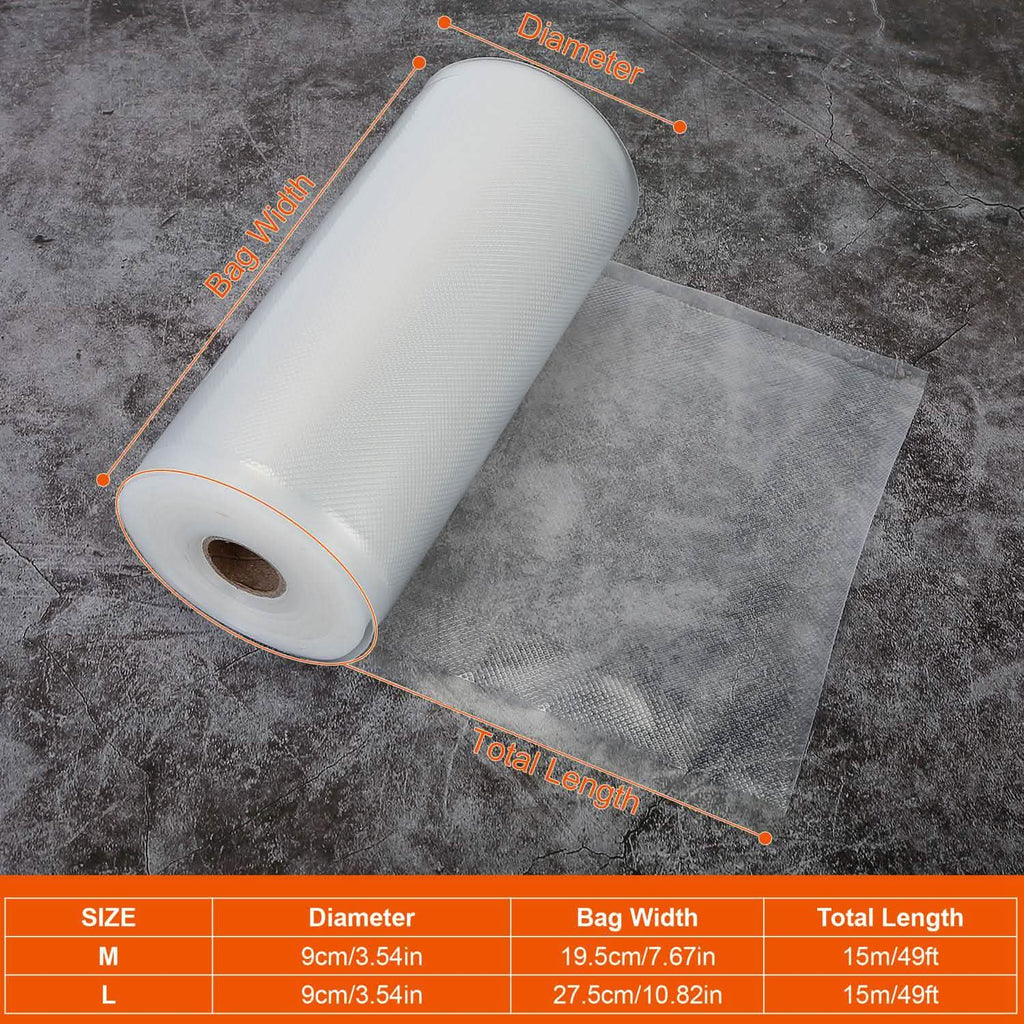 2-Piece: Vacuum Sealer Bag Rolls