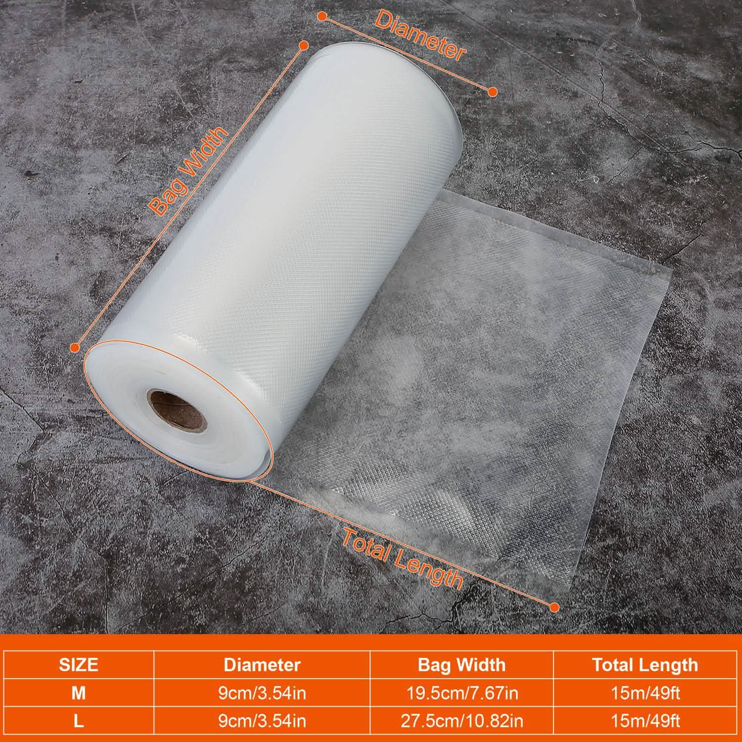 2-Piece: Vacuum Sealer Bag Rolls