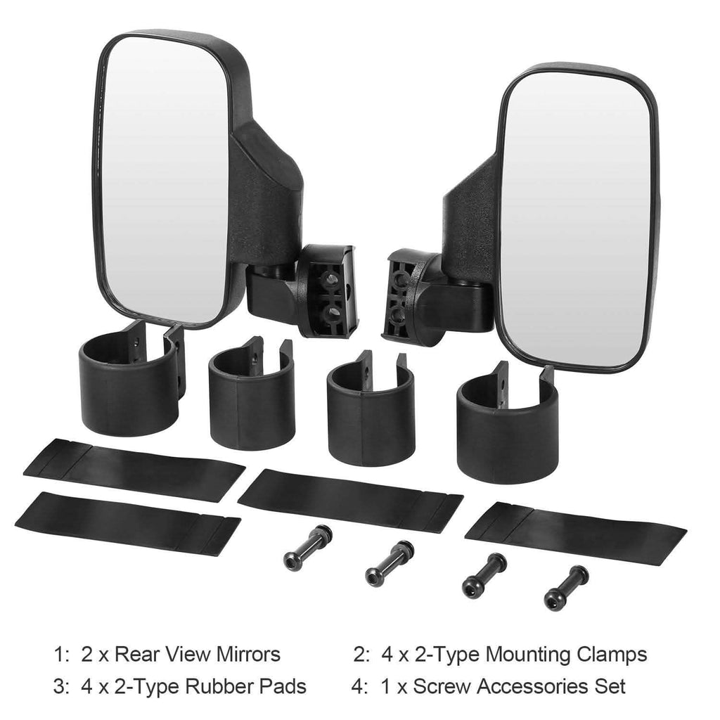 2-Piece: Wide Rear View Mirror
