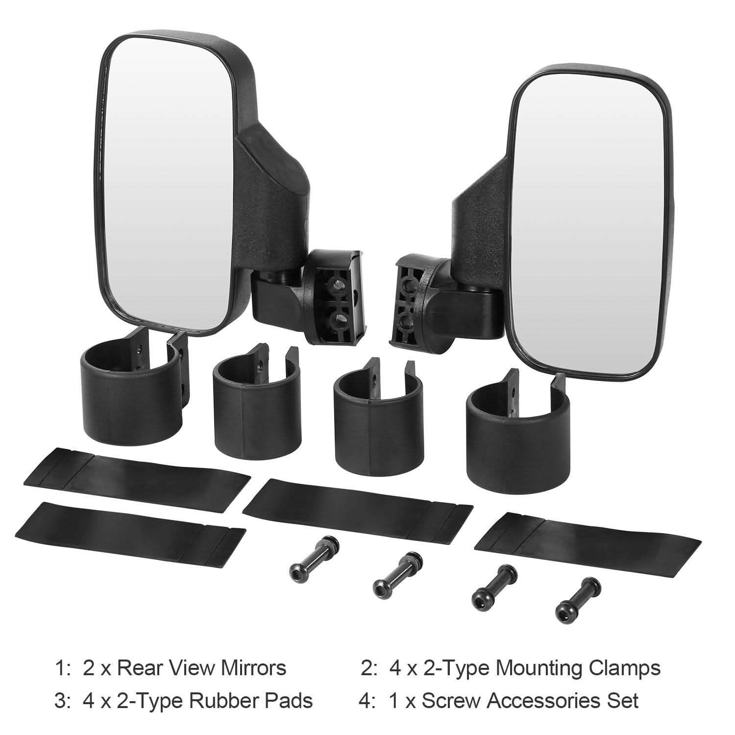 2-Piece: Wide Rear View Mirror