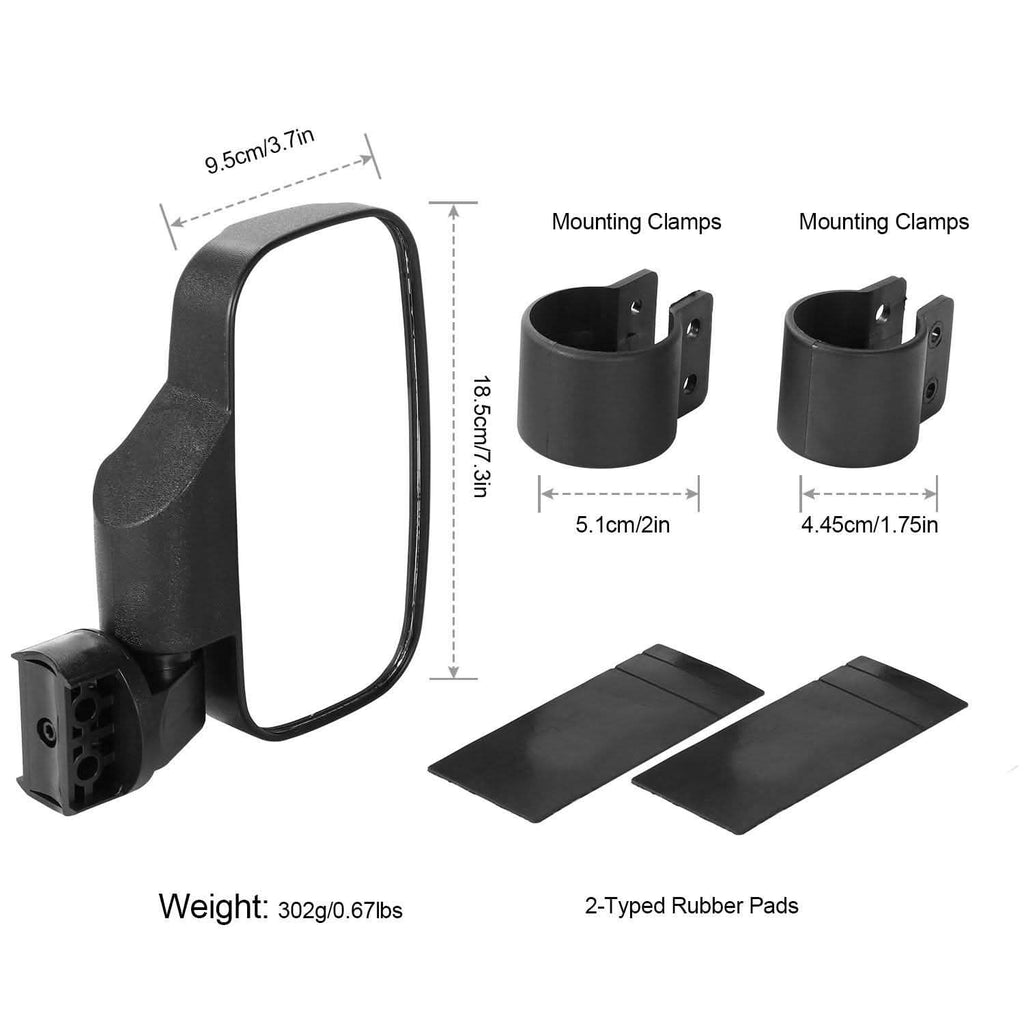 2-Piece: Wide Rear View Mirror