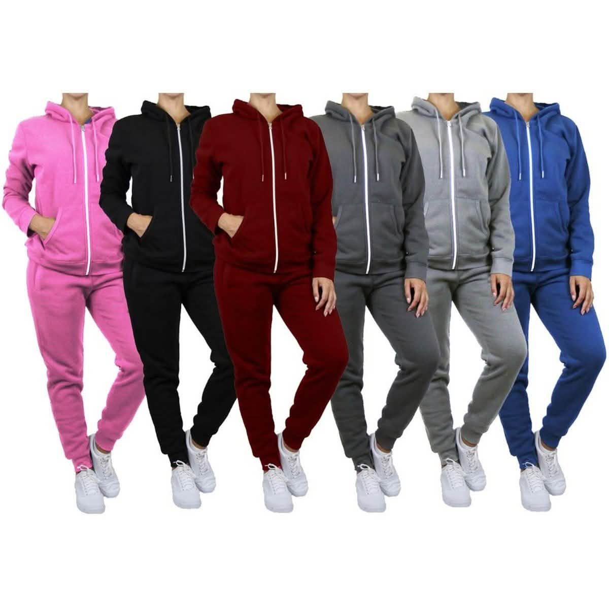 2-Piece: Women's Fleece-Lined Hoodie and Joggers Set