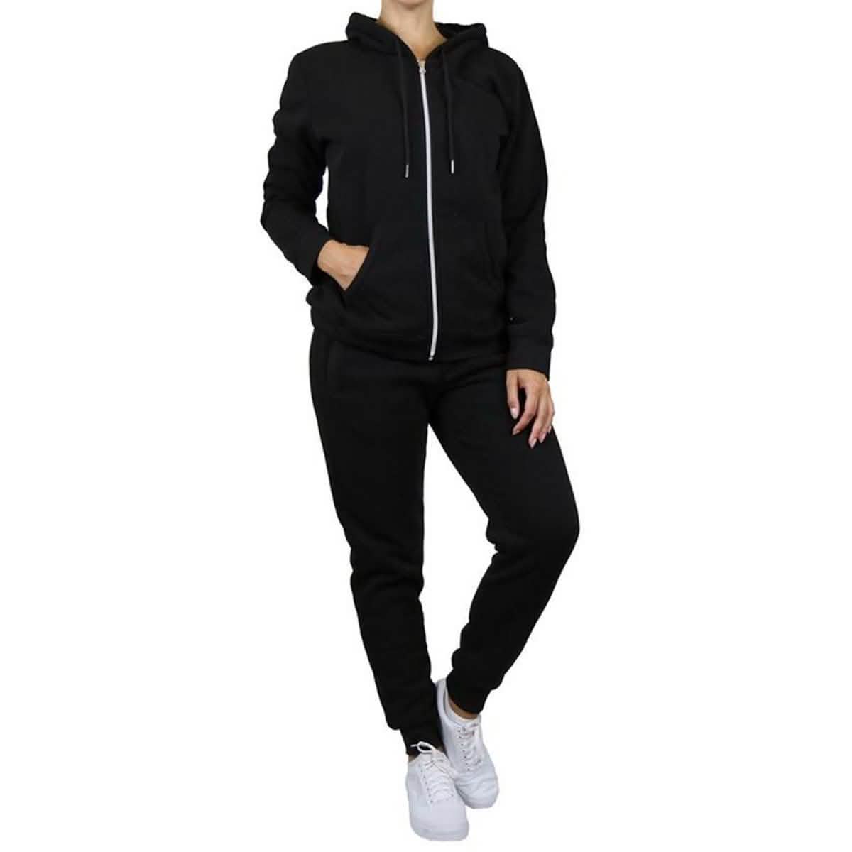 2-Piece: Women's Fleece-Lined Hoodie and Joggers Set