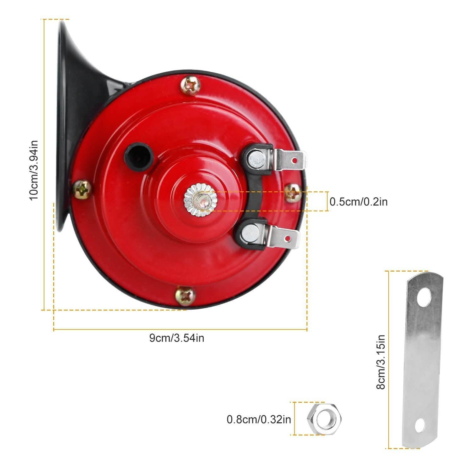 2-Pieces: 115DB Car Snail Horns 12V