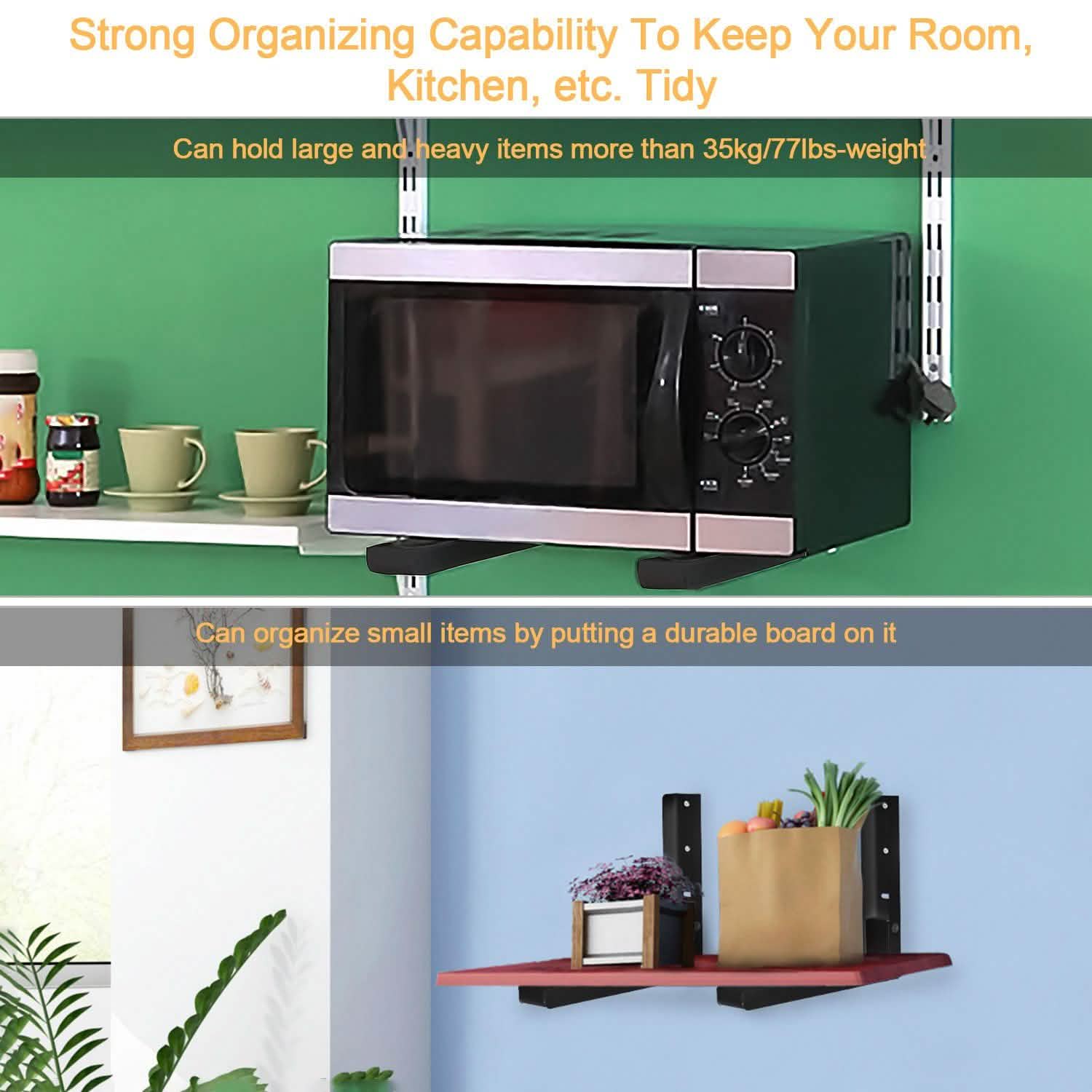 2-Pieces: Adjustable Wall Mount Microwave Brackets