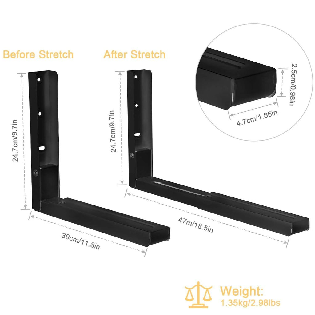2-Pieces: Adjustable Wall Mount Microwave Brackets