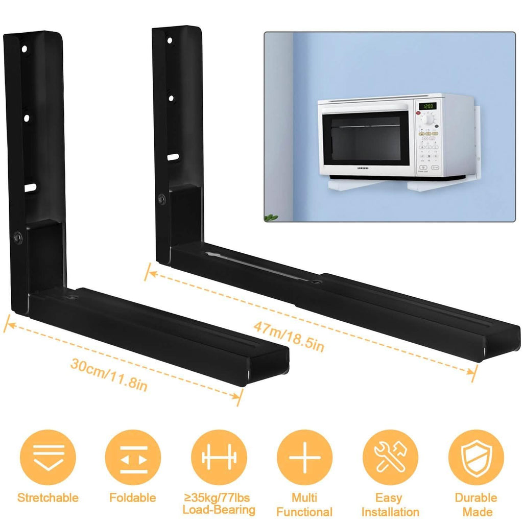 2-Pieces: Adjustable Wall Mount Microwave Brackets