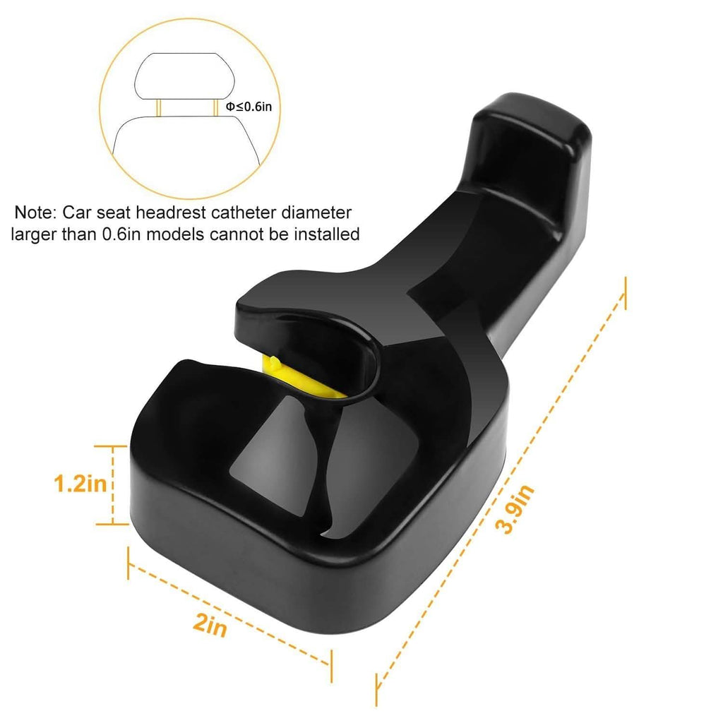 2-Pieces: Car Seat Headrest Hanger
