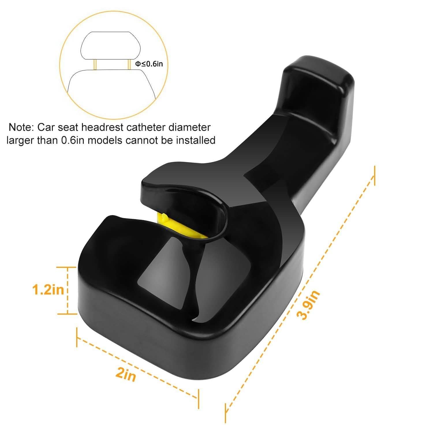 2-Pieces: Car Seat Headrest Hanger