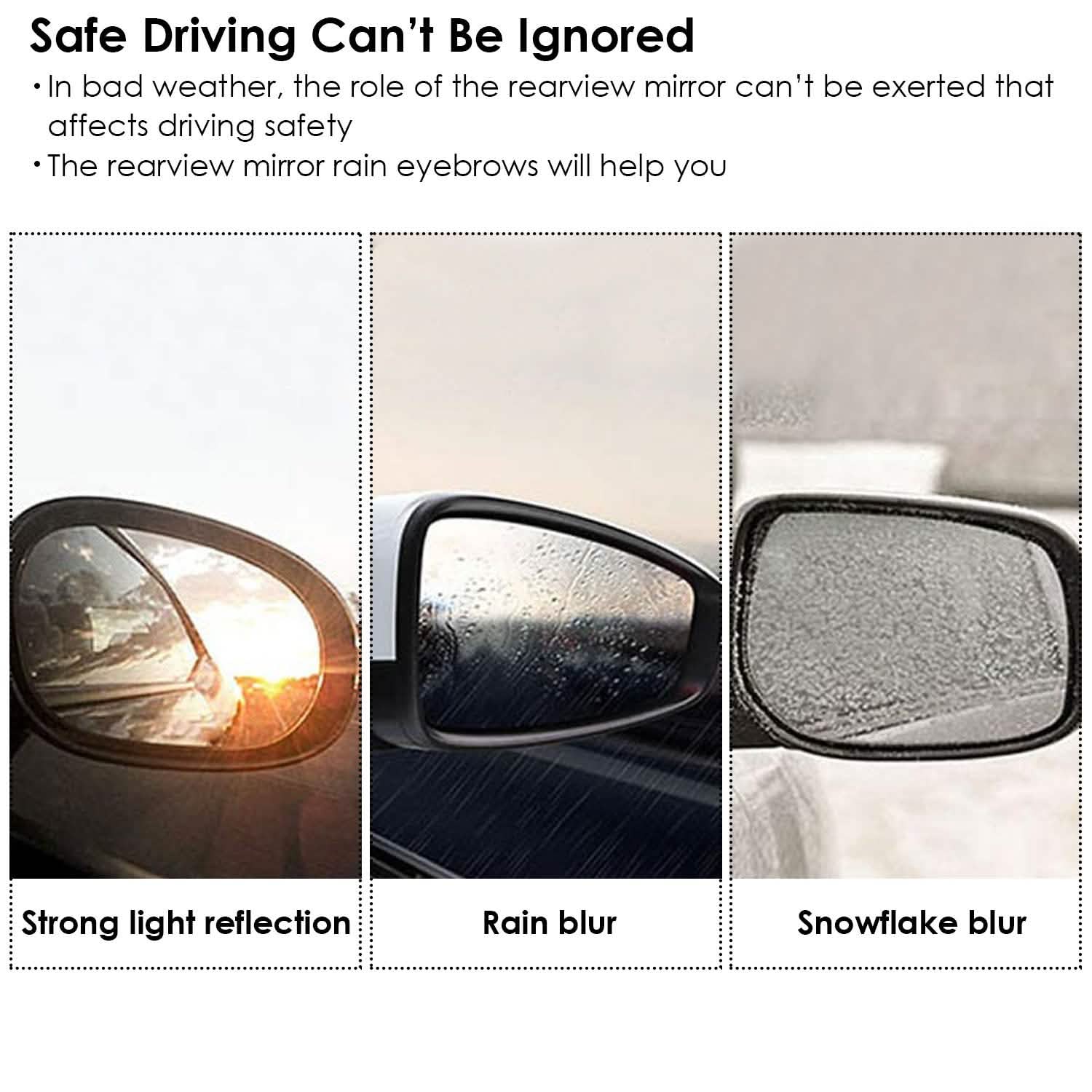2-Pieces: Car Side Mirror Rain Guard