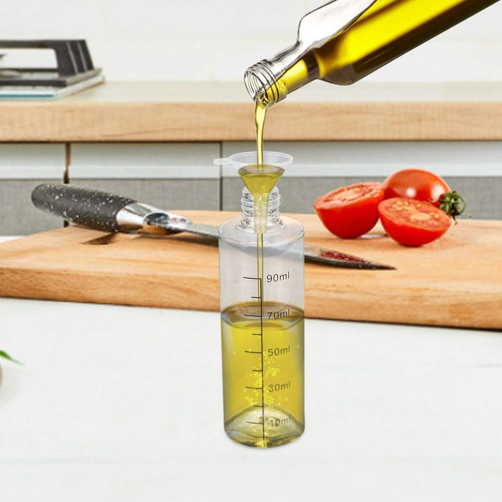 2-Pieces: Oil Dispenser Mister Refillable Stainless Steel Glass Vinegar with Measurement Oil Control Diet