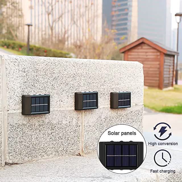 2-Pieces: Outdoor Wall Light Solar Waterproof LED Light