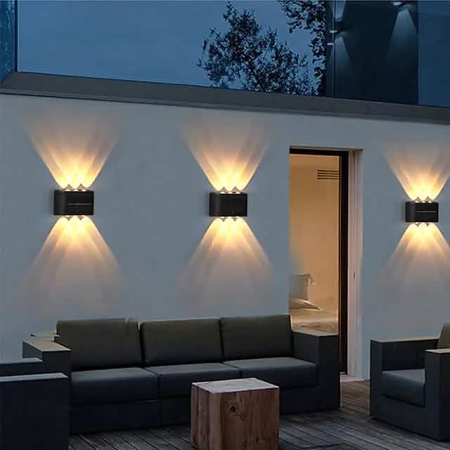 2-Pieces: Outdoor Wall Light Solar Waterproof LED Light