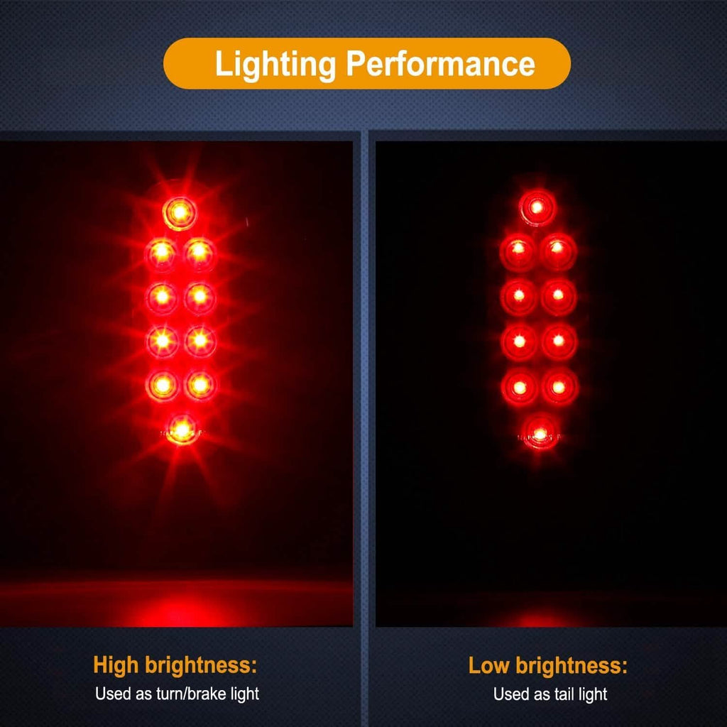 2-Pieces: Oval LED Brake Light 10 LED Lamp Stop Turn Tail Light