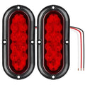 2-Pieces: Oval LED Brake Light 10 LED Lamp Stop Turn Tail Light
