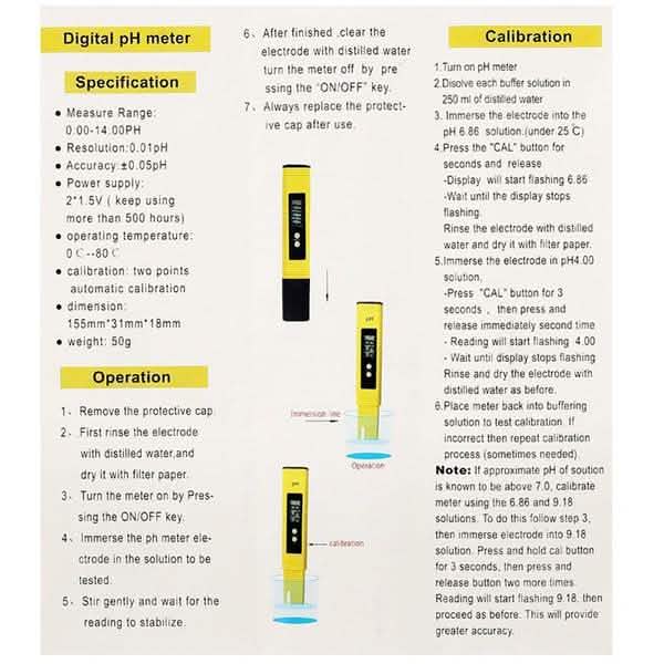 2-Pieces: PH Meter TDS EC LCD Water Purity PPM Filter Hydroponic Pool Tester Tool