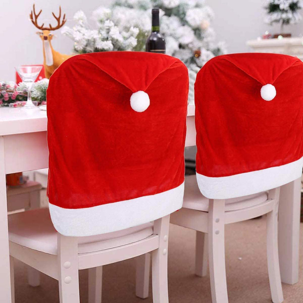 2-Pieces: Red Hat Dining Chair Slipcovers