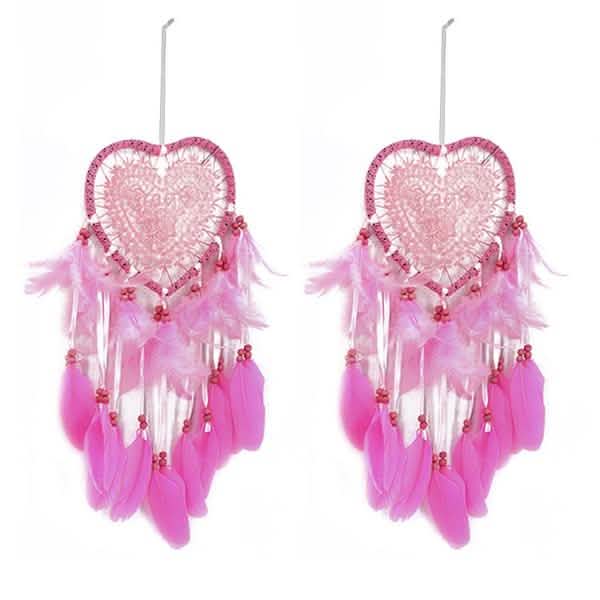 2-Pieces: Romantic LED Dream Catcher with Feather Dreamcatcher Night Light
