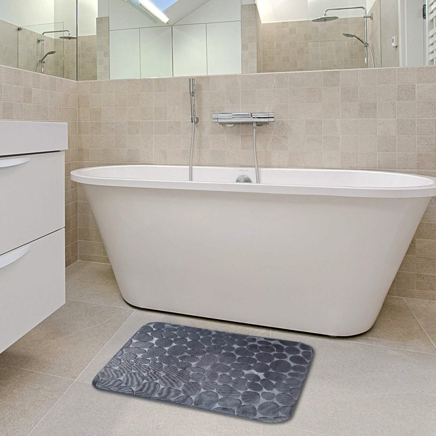 2-Pieces Set: Bathroom Rugs Luxury Flannel Non-Slip