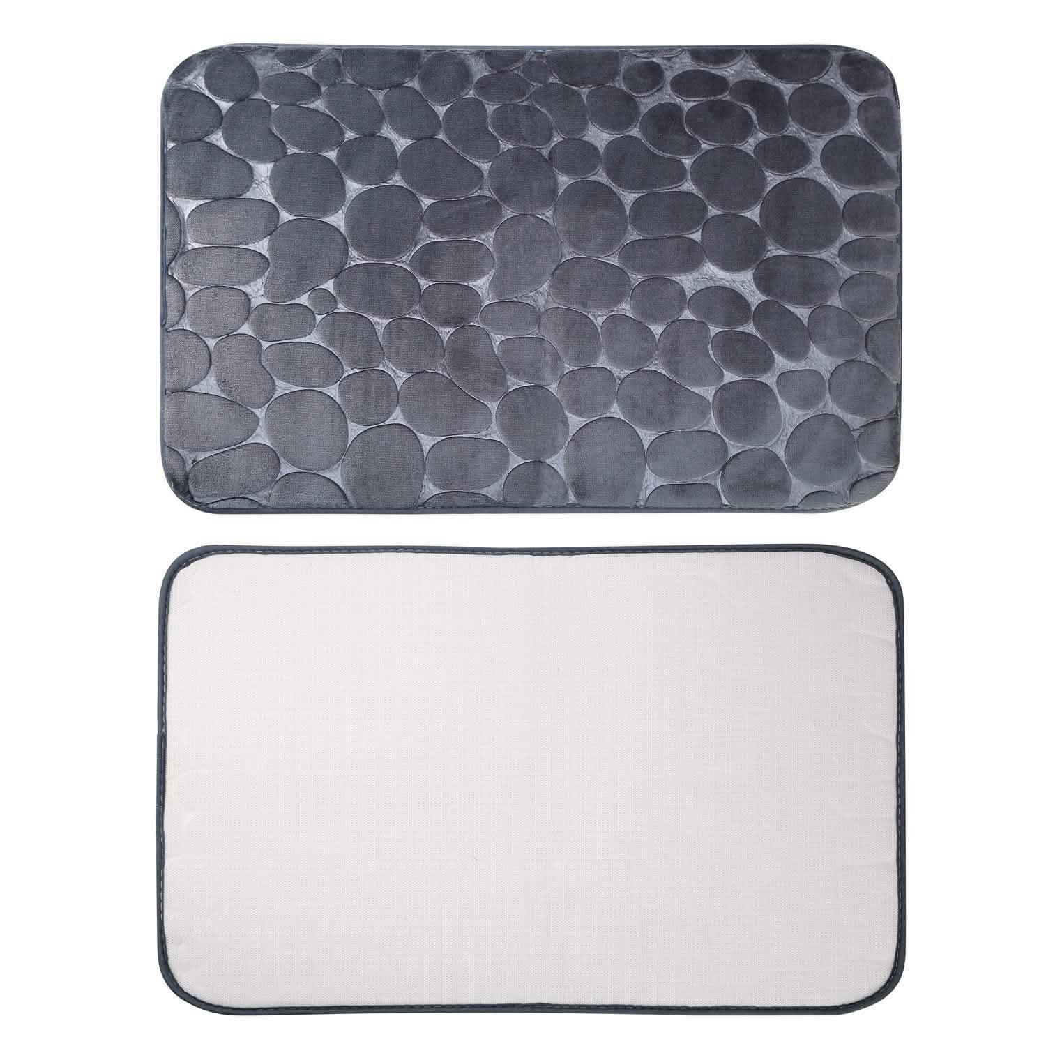 2-Pieces Set: Bathroom Rugs Luxury Flannel Non-Slip