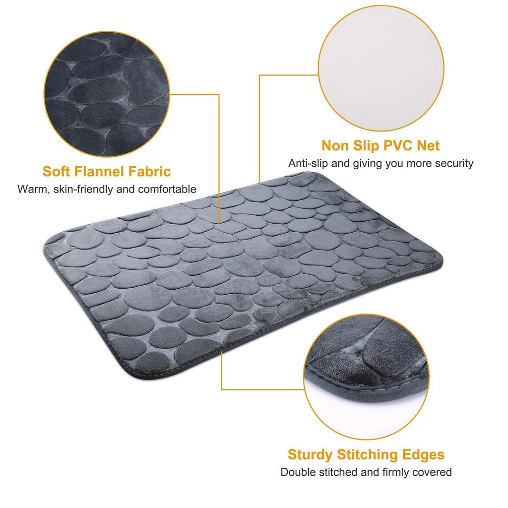 2-Pieces Set: Bathroom Rugs Luxury Flannel Non-Slip